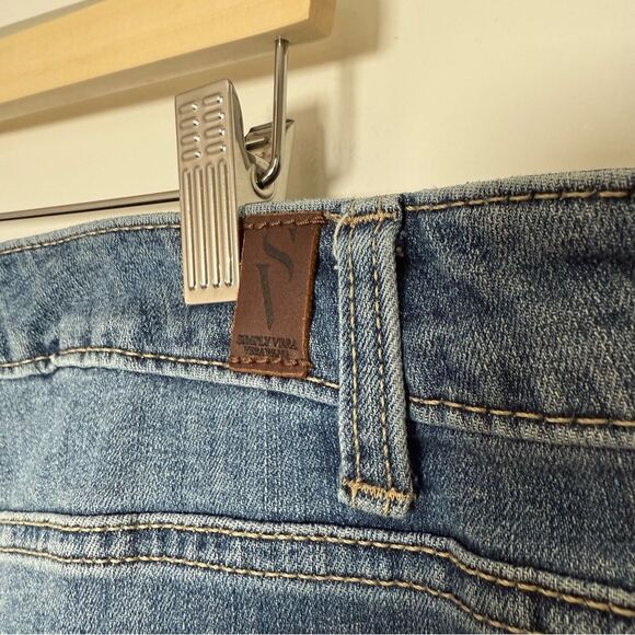 Simply Vera Wang Skinny Jeans Womens Plus Sz 24W Blue Embroidered Flowers Denim - Picture 8 of 15